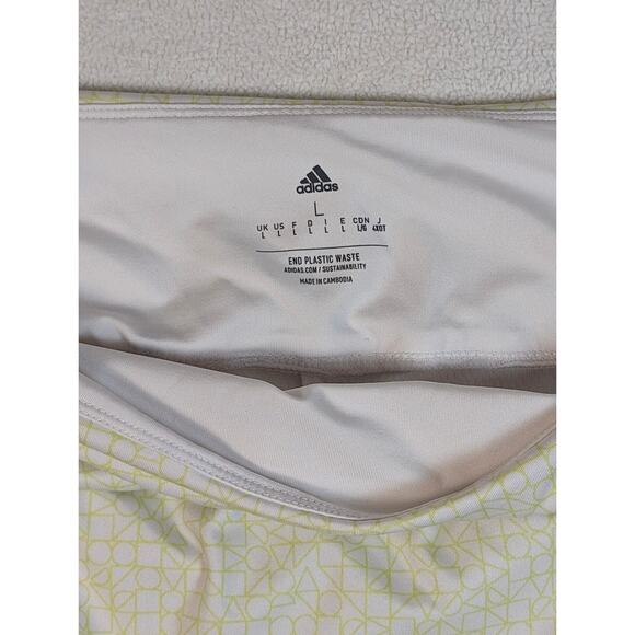 Adidas SKORT‎ SKIRT WOMEN'S ATHLETIC GOLF TENNIS YOGA WHITE GREEN size large - Picture 1 of 4